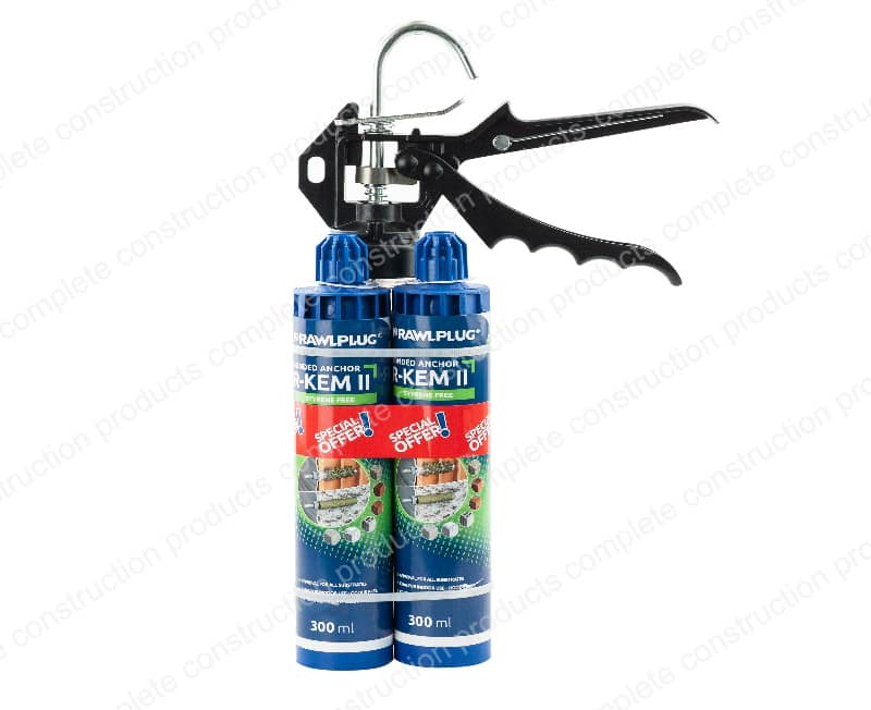 Rawl RKEMII300 Resin & P2 Gun (2 x 300ml Polyester Resin & Gun Pack)